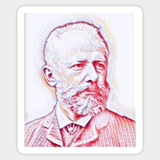 Pyotr Ilyich Tchaikovsky Portrait | Pyotr Ilyich Tchaikovsky Artwork | Line Art Sticker